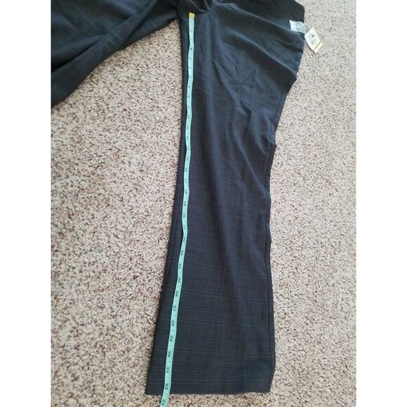 NWT Relativity Dress Pants Womens size 14 Black Business Charcoal & Plum Plaid - Picture 7 of 7